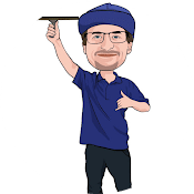 Cartoon man in a blue hat and shirt, holding a squeegee, giving a friendly gesture. Could represent a pressure washing service in Gilbert, AZ.